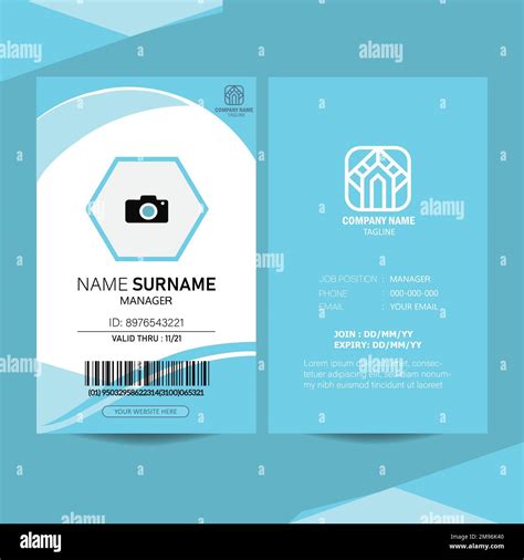 Office ID card design template. Corporate Business identity card for employees Stock Vector ...