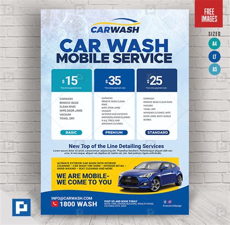 Mobile Car Wash and Detailing Services Flyer - PSDPixel | Flyer template, Mobile car wash, Flyer