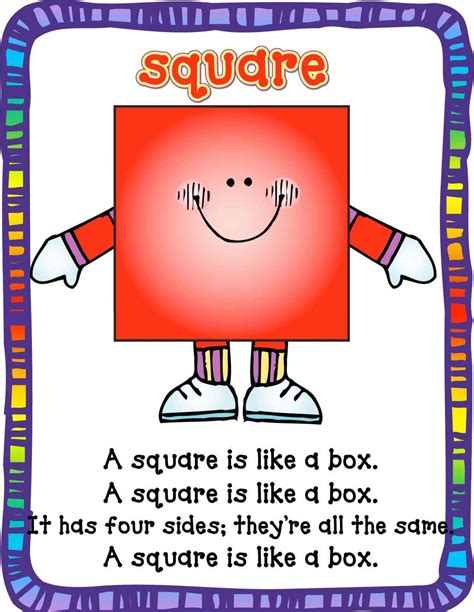 Square Song Poster Preschool Poems, Preschool Curriculum, Preschool ...