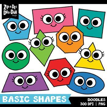 FREE Doodle 2D Basic Shapes Clipart Set {Zip-A-Dee-Doo-Dah Designs} | Clip art freebies, Free ...