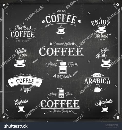 Set Vintage Retro Coffee Labels Stock Vector (Royalty Free) 223717198