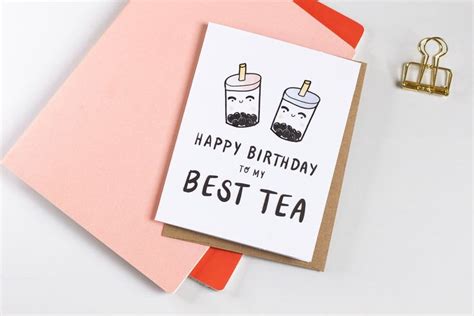 Personalized Best Friend Birthday Card Your My Best Tea Boba | Etsy | Birthday cards for friends ...