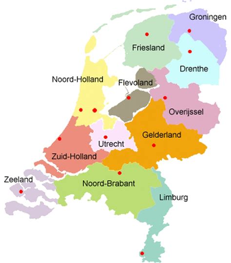 De 12 provincies van Nederland 🌏 | Netherlands map, Holland map, The netherlands