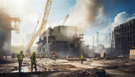 Premium Photo | Nuclear power plant construction site workers