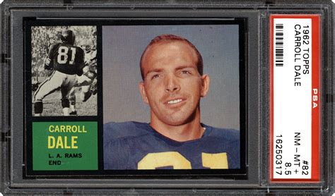 Auction Prices Realized Football Cards 1962 Topps Carroll Dale