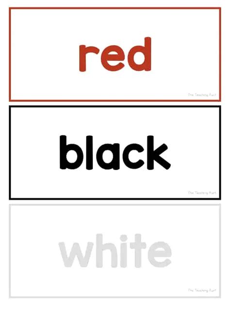 Color Words Flashcards Free Printable - The Teaching Aunt