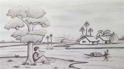 15+ Contoh Gambar Sketsa Pemandangan Alam - BROONET