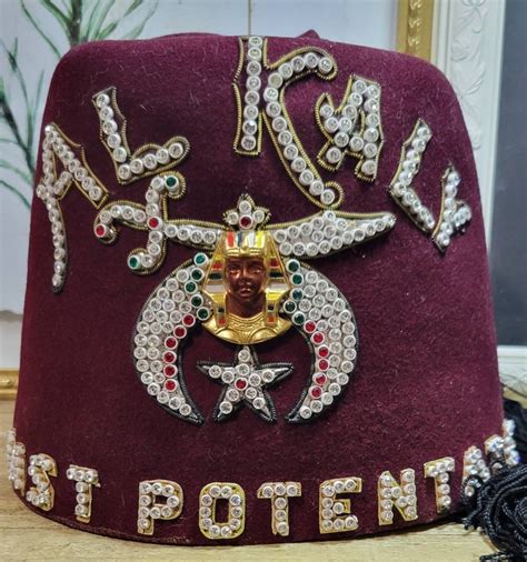 Vintage Masonic AL KALY Fez Hat past Potentate - Etsy