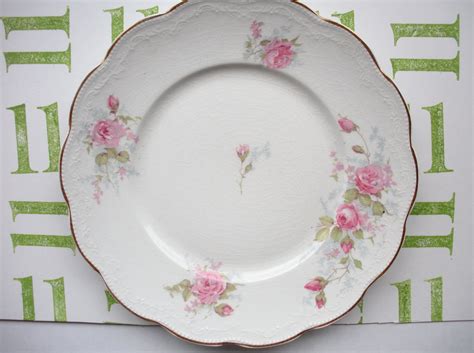 Four Antique China Salad Plates Pink Roses W. H. Grindley & | Etsy