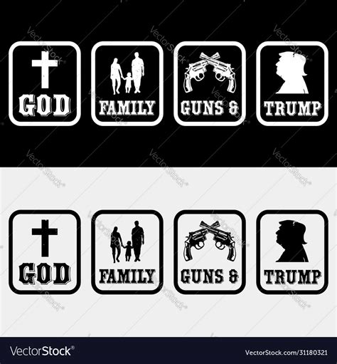 God family guns trump -trump Royalty Free Vector Image