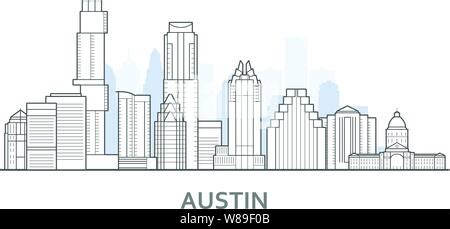 Austin Texas city skyline silhouette. Vector illustration Stock Vector Image & Art - Alamy