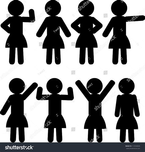 Female Stick Figure Icon Stock Vector Illustration 112534049 : Shutterstock