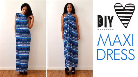 DIY no sew MAXI DRESS in 5 minutes | quick & easy | how to | tutorial - YouTube