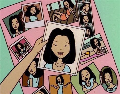 a woman is holding up pictures of herself and other women in the ...