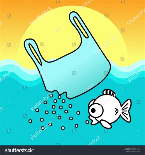 Ocean Plastic Pollution Concept Fish Eat Stock Vector (Royalty Free) 1584394324 | Shutterstock