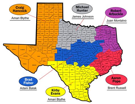 Roadsales Map texas with Contact Information