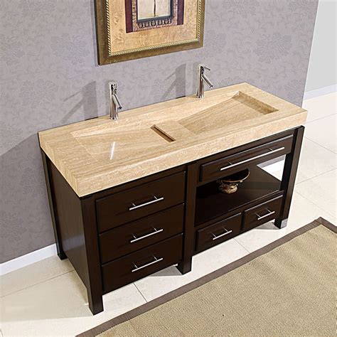 Double Faucet Trough Sink Vanity