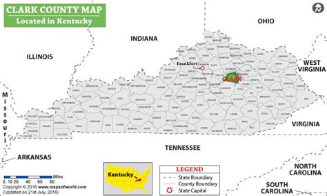 Clark County Map, Kentucky