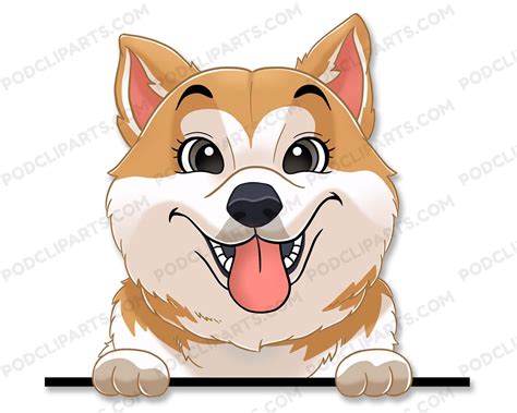 Akita Dog Clipart, Cartoon Dog Portrait, Dog Drawing Png, Dog Clipart, Dog lover png, Dog Face ...