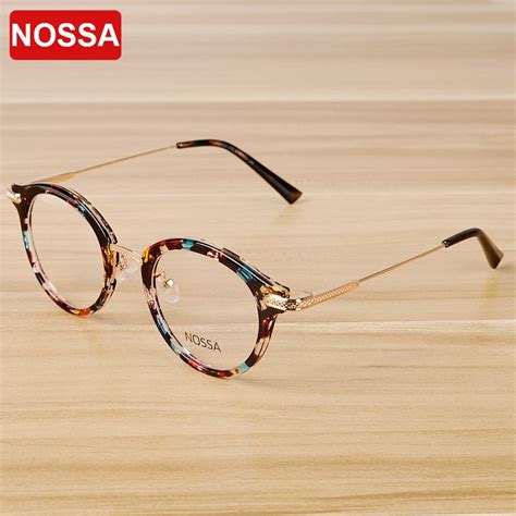 NOSSA Vintage Floral Glasses Frame Women Men Retro Eyeglasses Frames ...