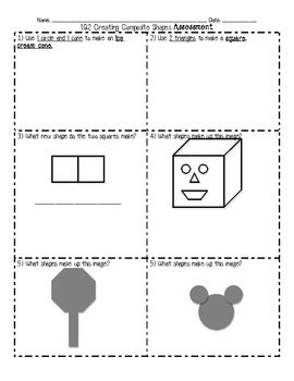 1.G.2 Creating Composite Shapes Worksheets and Assessment by Meghan Kurleto