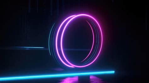 Premium AI Image | Futuristic background with neon shapes and lights