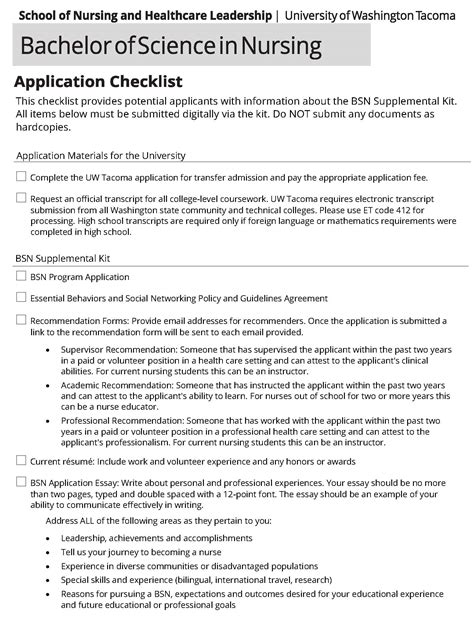 BSN Application | School of Nursing & Healthcare Leadership ...