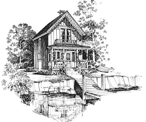 Gothic Revival House Plan with 896 Square Feet and 2 Bedrooms from Dream Home Source | House ...