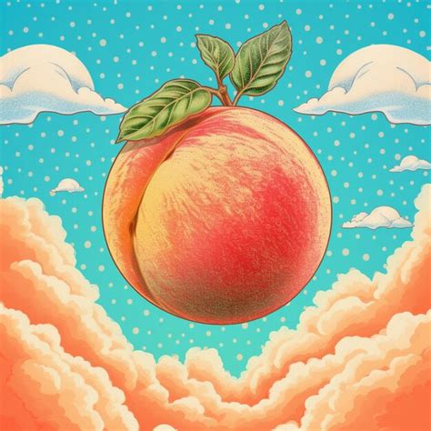 Premium AI Image | peach design art decorative illustration