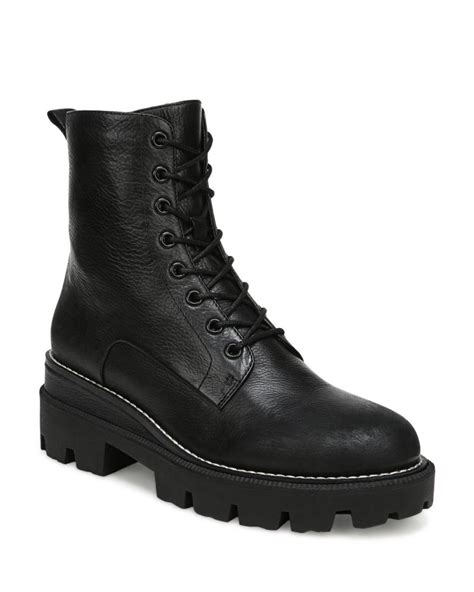 Sam Edelman Leather Garret Combat Platform Boots in Black - Lyst