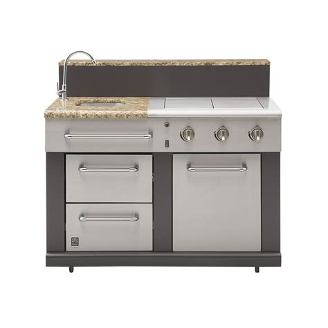 Shop Master Forge 3-Burner Modular Outdoor Sink and Side Burners at ...