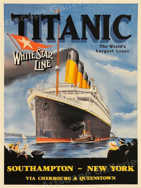 1912 Titanic White Star Line Vintage Style Travel Poster - 18x24 | eBay