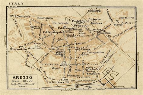 Old Map of Arezzo Italy 1935 Arezzo Map up to 24x36 Old | Etsy