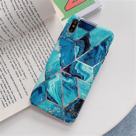 Blue Geometric Marble Case | Jelly Cases