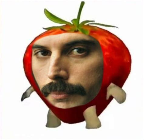 a man with a fake tomato on his head is shown in the shape of a face