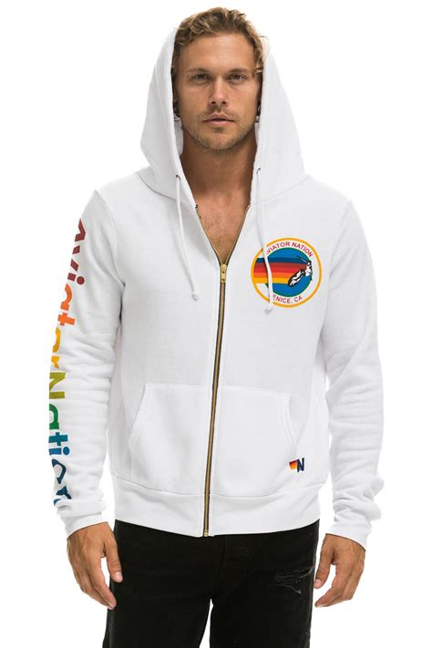 AVIATOR NATION HOODIE - WHITE - Aviator Nation