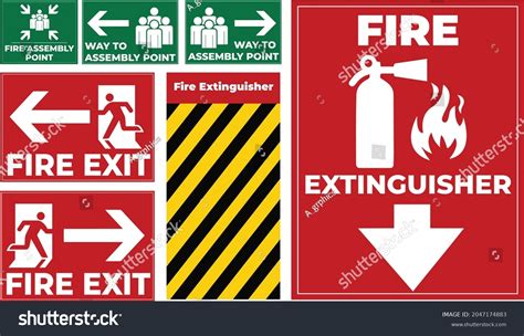 Fire Safety Sign Boards Ready Print Stock Vector (Royalty Free) 2047174883 | Shutterstock