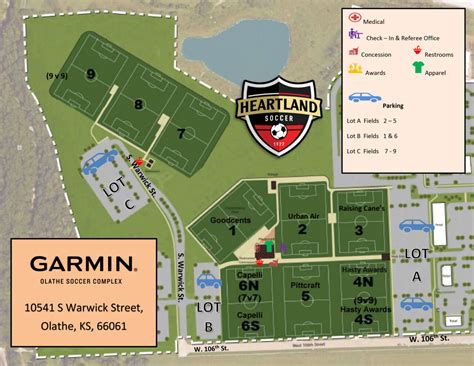 Field Map - Garmin Olathe Soccer Complex