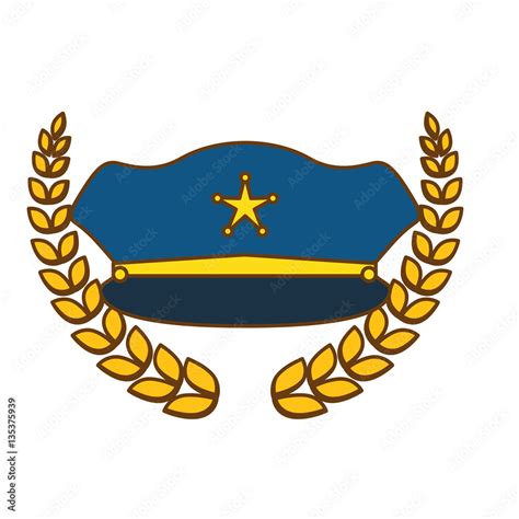 gold police badge icon image, vector illustration Stock Vector | Adobe Stock