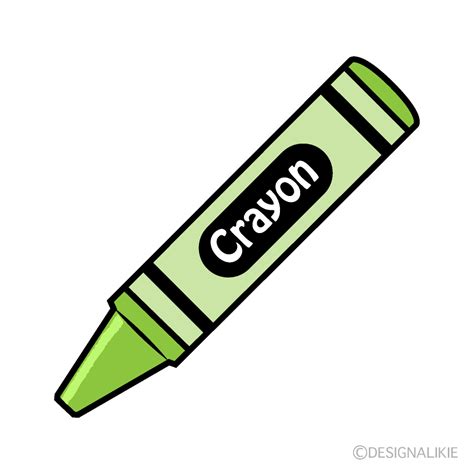 Yellow Green Crayon Clip Art Free PNG Image｜Illustoon