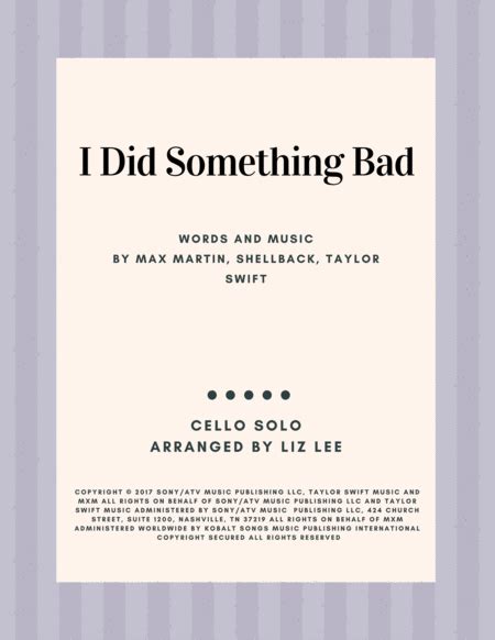 I Did Something Bad By Max Martin, Taylor Swift, And Shellback ...