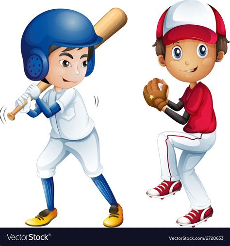 Kids playing baseball Royalty Free Vector Image | Kids playing baseball ...