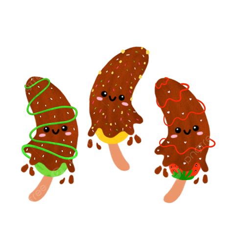 Ice Kul Cute Delicious, Ice Cream, Banana Ice Chocolate, Ice Kul Kul Kawaii PNG Transparent ...