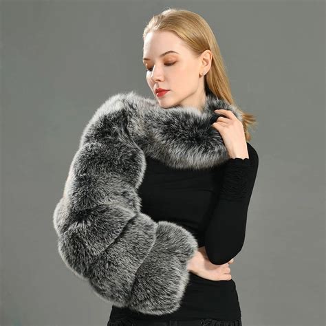 One Sided Faux Fur Sleeve Women's Long Sleeve Furry Scarf