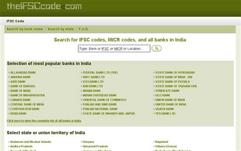 Federal Bank branches' IFSC codes