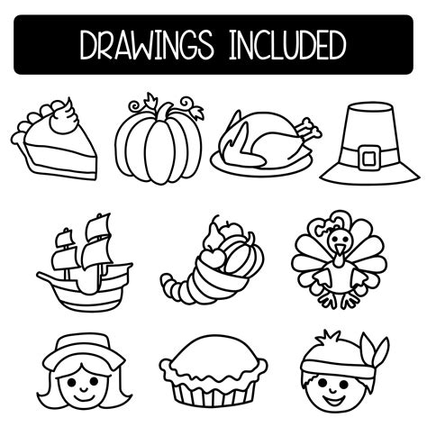 Thanksgiving Art Directed Drawing Worksheets