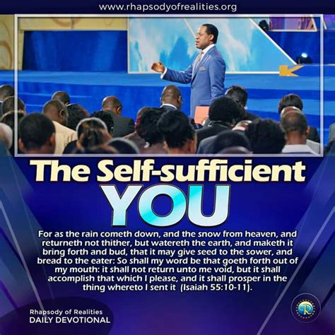 RHAPSODY OF REALITIES Tuesday, October 24th – THE SELF-SUFFICIENT YOU – Christ Embassy IGB