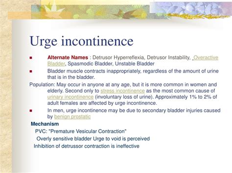 PPT - Urinary Incontinence PowerPoint Presentation - ID:782255