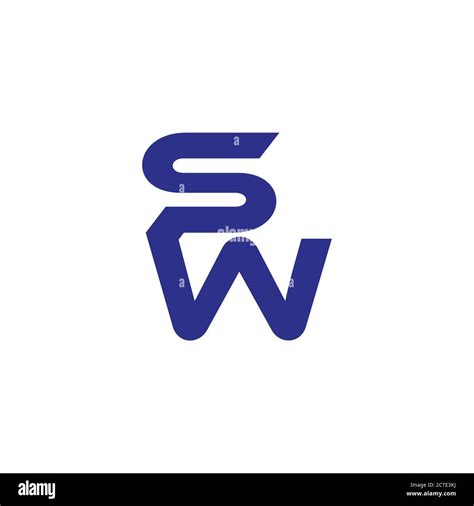letter sw simple linked lines art logo vector Stock Vector Image & Art - Alamy