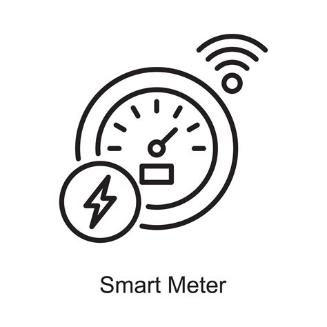 Smart Meter vector Outline Icon Design illustration. Internet of Things Symbol on White ...